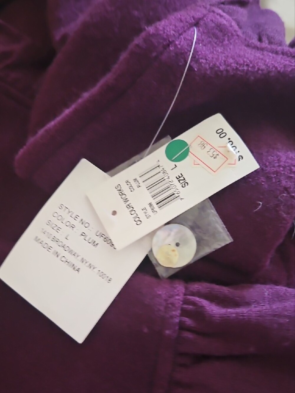 Colour Works Plum Ruffle-Trim Button Cardigan - Picture 13 of 15